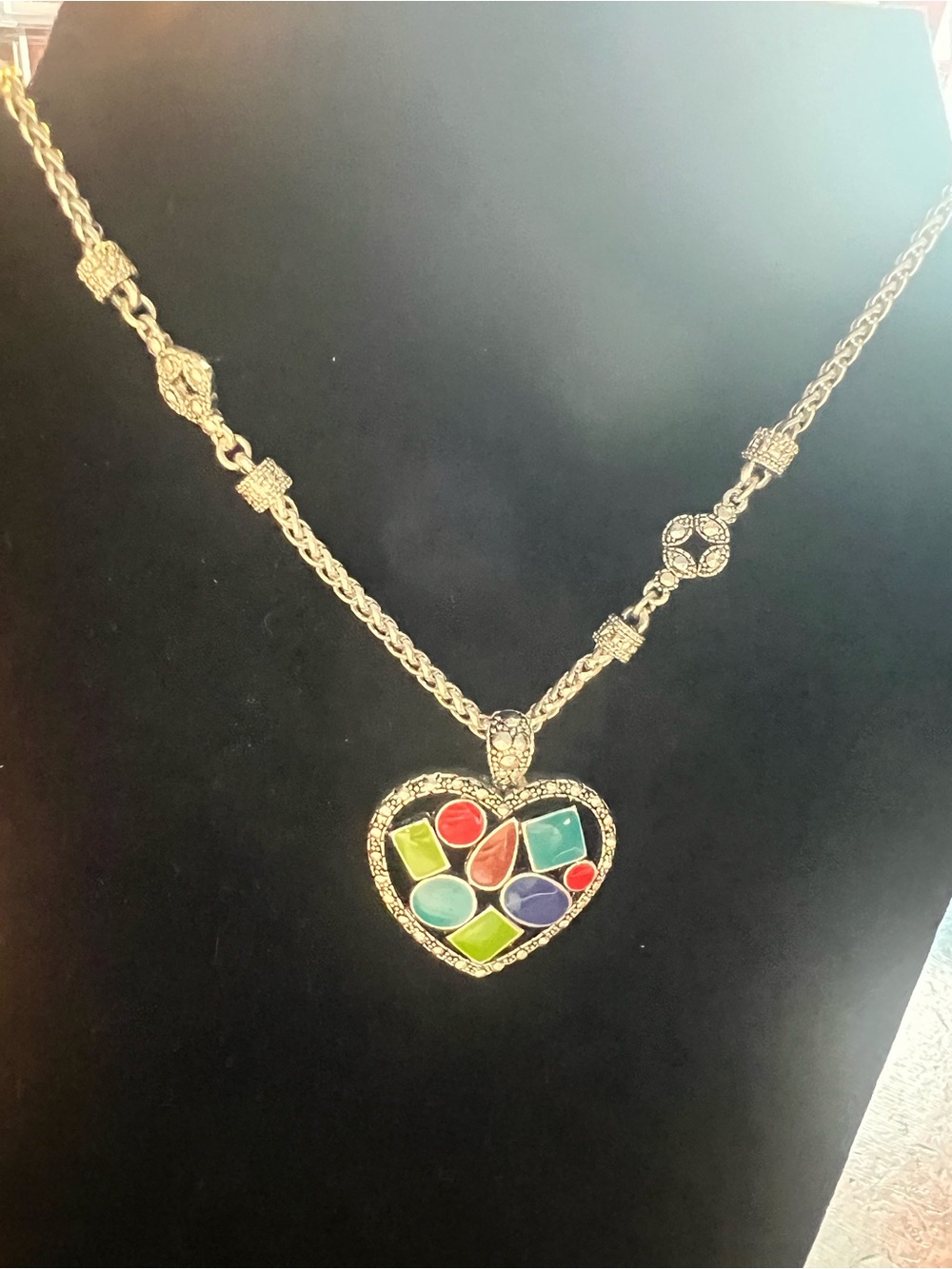 Multicolor Heart Pendant Necklace - Designer Women’s Jewelry